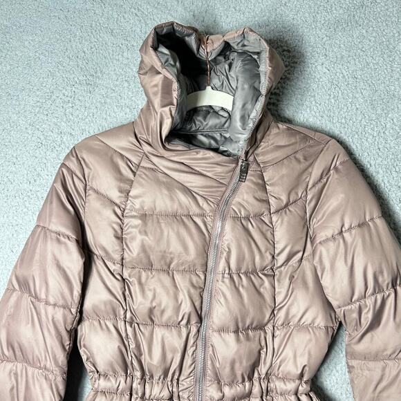 Kenneth Cole Reaction Coat Womens XS Dusty Mauve Hooded Puffer Jacket‎ Coat READ - Picture 6 of 12